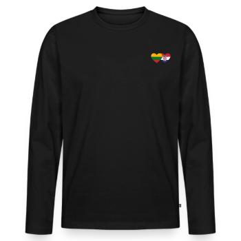 Lithuania Croatia Flag Heart - Men's Premium Organic Long Sleeve Shirt - black - Front - Nico (187cm)