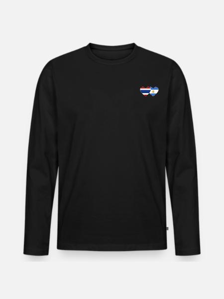 Thailand Argentina flag heart - Men's Premium Organic Long Sleeve Shirt - black