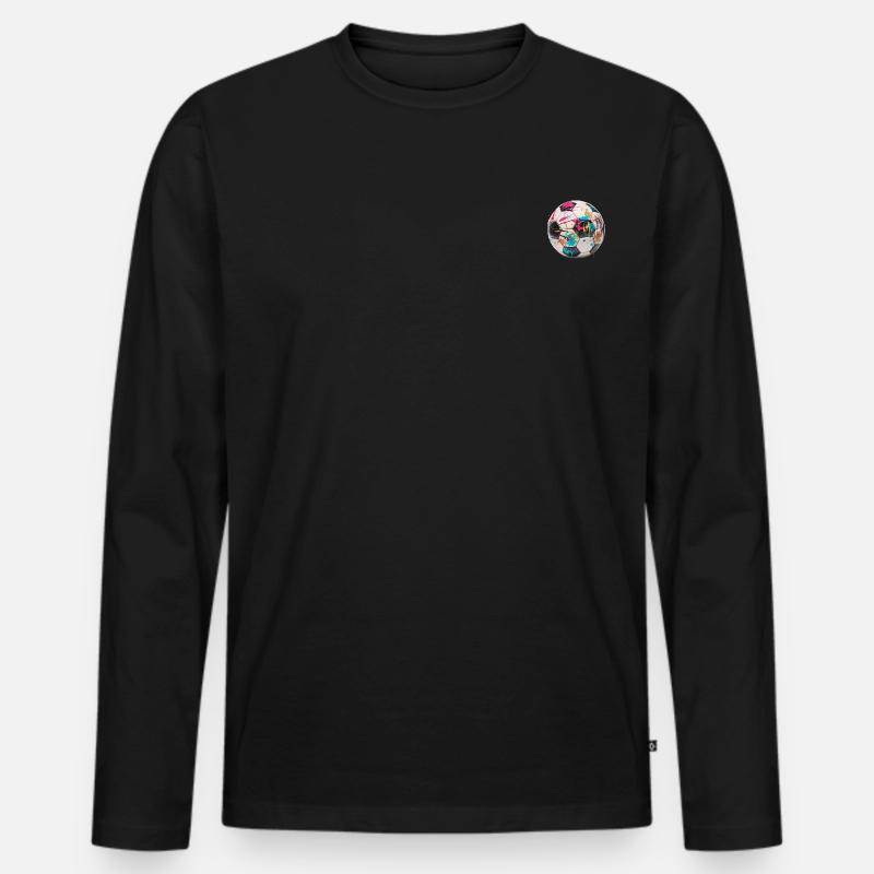 Graffity Fußball - Männer Premium Bio Langarmshirt - Schwarz