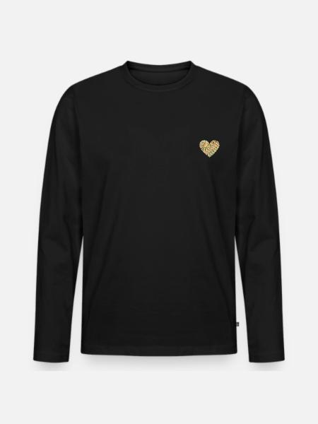 Buntes Herz - Männer Premium Bio Langarmshirt - Schwarz