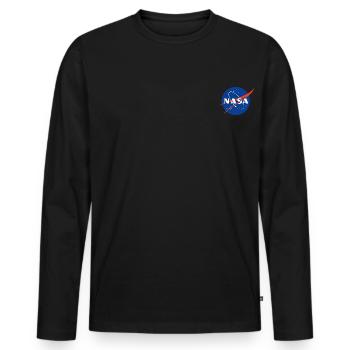NASA Logo Classique Comme Logo De Poitrine - T-shirt manches longues Premium bio Homme - noir - Devant - Nico (187cm)