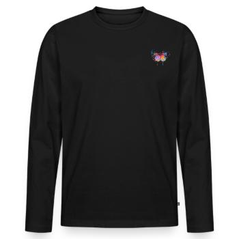 Schmetterling mit Verlauf - Männer Premium Bio Langarmshirt - Schwarz - Vorne - Nico (187cm)