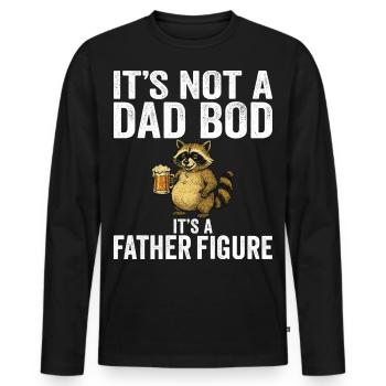 Vintage Dad Humor Father Figure - Men's Premium Organic Long Sleeve Shirt - black - Front - Nico (187cm)