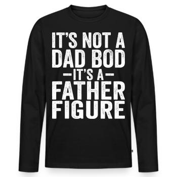 Vintage Dad Humor Father Figure - Men's Premium Organic Long Sleeve Shirt - black - Front - Nico (187cm)