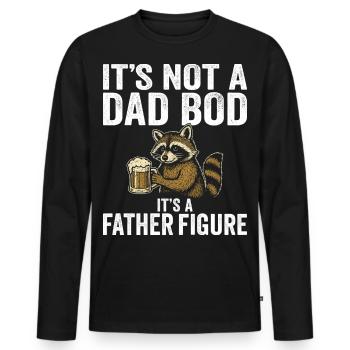 Vintage Dad Humor Father Figure - Men's Premium Organic Long Sleeve Shirt - black - Front - Nico (187cm)