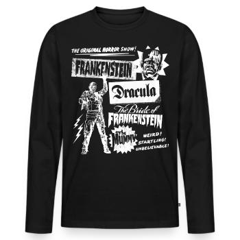 Universal Monsters The Original Horror Show - Men's Premium Organic Long Sleeve Shirt - black - Front - Nico (187cm)