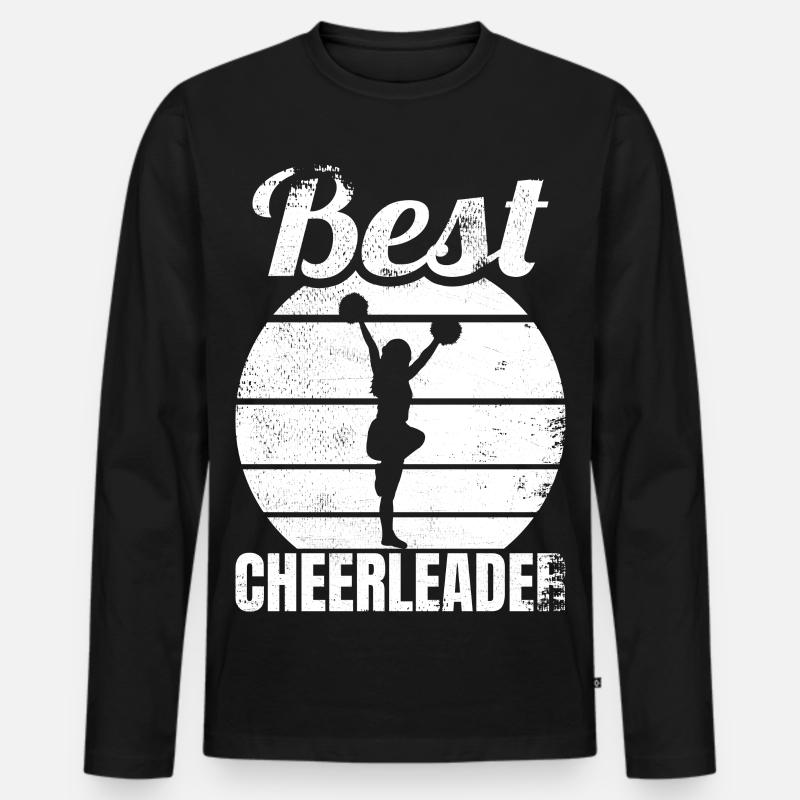 Beste Cheerleaderin - Männer Premium Bio Langarmshirt - Schwarz