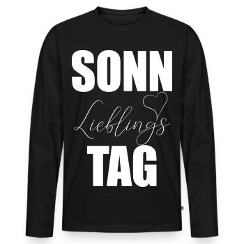 Sunday Favorite Day Heart - Men's Premium Organic Long Sleeve Shirt - black - Front - Nico (187cm)
