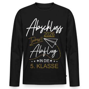 Abschluss 2026 Grundschule - Männer Premium Bio Langarmshirt - Schwarz - Vorne - Nico (187cm)