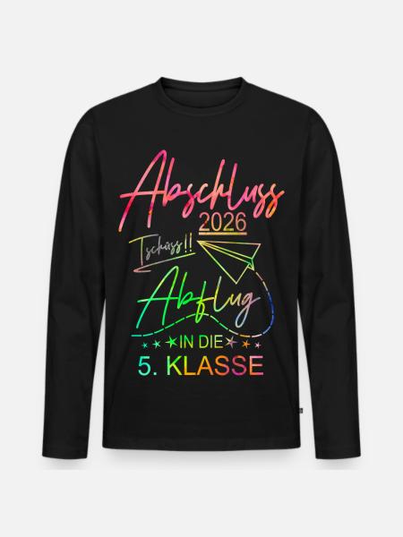 Grundschule Abschluss 2026 - Männer Premium Bio Langarmshirt - Schwarz