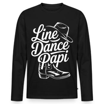 Country Line Dance Tag - Männer Premium Bio Langarmshirt - Schwarz - Vorne - Nico (187cm)