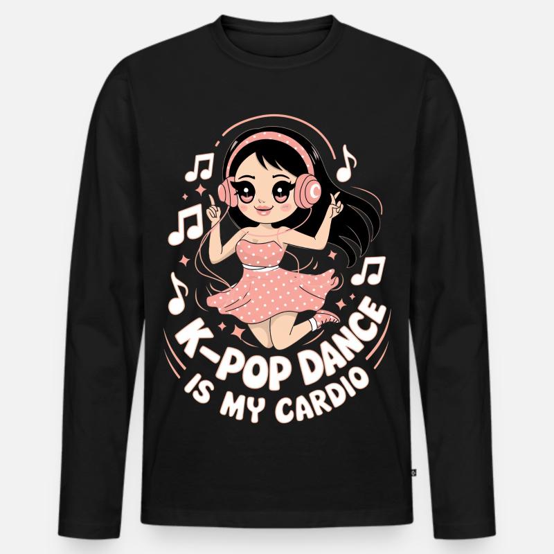 K-Pop Tanz Lustig Korea - Männer Premium Bio Langarmshirt - Schwarz