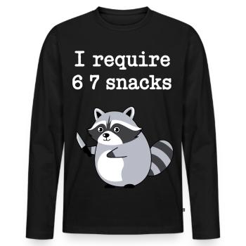 6-7 Refroidisseur de mèmes Internet 6 7 Raton laveur - T-shirt manches longues Premium bio Homme - noir - Devant - Nico (187cm)