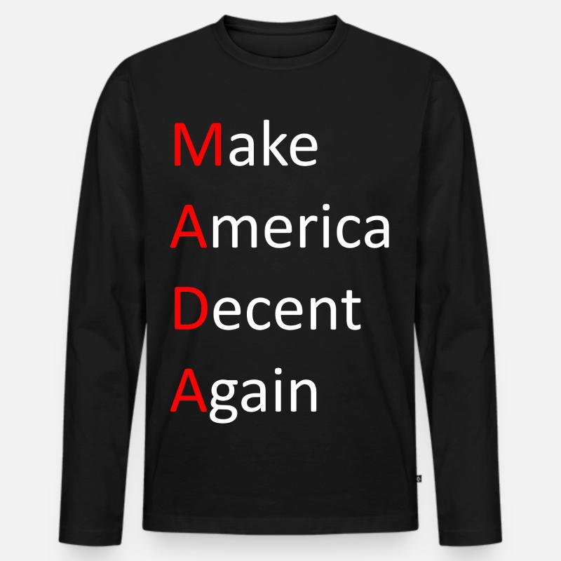 Make_America_Decent_Again - Männer Premium Bio Langarmshirt - Schwarz