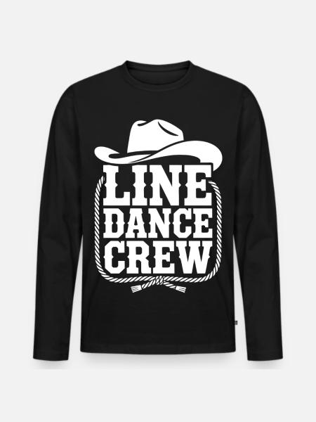 Line Dance Crew Western Logo - Männer Premium Bio Langarmshirt - Schwarz