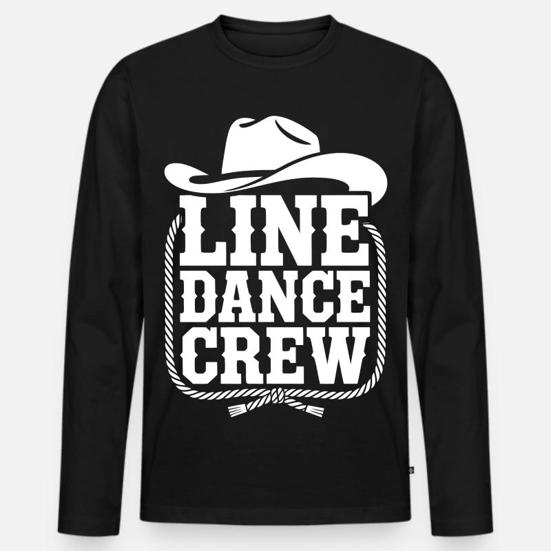 Line Dance Crew Western Logo - Männer Premium Bio Langarmshirt - Schwarz