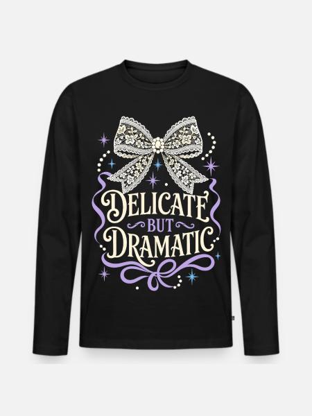 Delicate But Dramatic Bow - Men's Premium Organic Long Sleeve Shirt - black