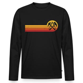 Dachdecker Zunftzeichen Dachdeckermeister - Männer Premium Bio Langarmshirt - Schwarz - Vorne - Nico (187cm)