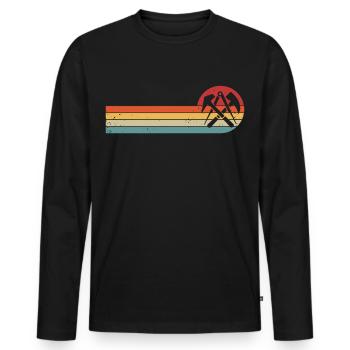 Dachdecker Zunftzeichen Dachdeckermeister - Männer Premium Bio Langarmshirt - Schwarz - Vorne - Nico (187cm)