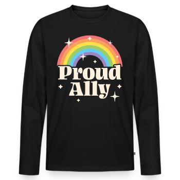 Proud Ally - Men's Premium Organic Long Sleeve Shirt - black - Front - Nico (187cm)