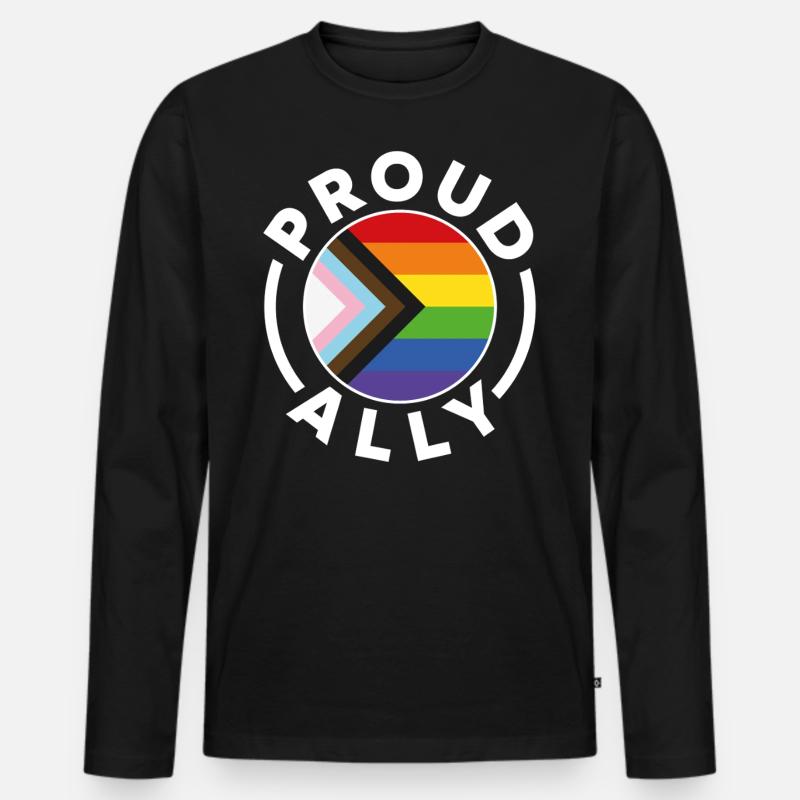 Stolzer Verbündeter - Männer Premium Bio Langarmshirt - Schwarz