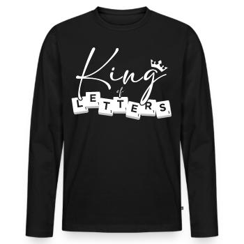 Scrabble King Of Letters - Männer Premium Bio Langarmshirt - Schwarz - Vorne - Nico (187cm)