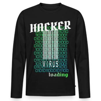 Anonymous, Hacker - Männer Premium Bio Langarmshirt - Schwarz - Vorne - Nico (187cm)