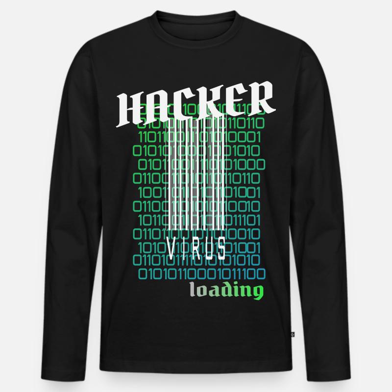 Anonymous, Hacker - Männer Premium Bio Langarmshirt - Schwarz
