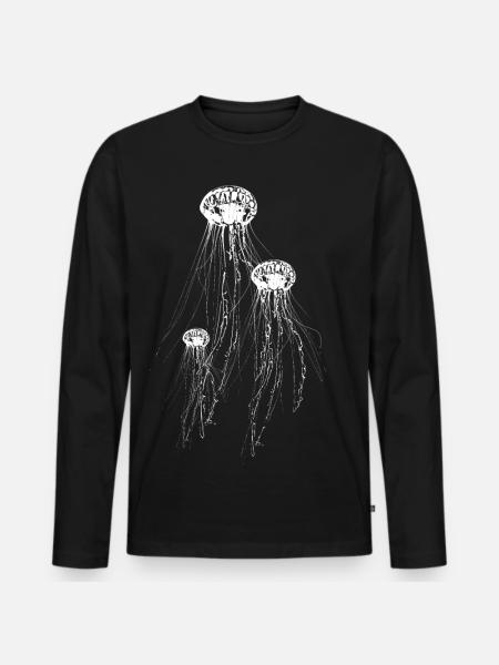 Méduse - T-shirt manches longues Premium bio Homme - noir
