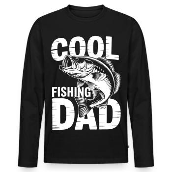 Fish design for cool dads - Men's Premium Organic Long Sleeve Shirt - black - Front - Nico (187cm)