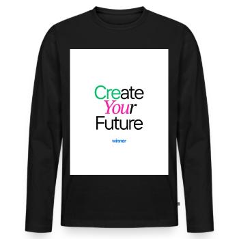 Gestalten Sie Ihre Zukunft motivieren buntes Design - Männer Premium Bio Langarmshirt - Schwarz - Vorne - Nico (187cm)