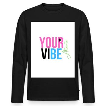 Positive and Motivating Vibration - Men's Premium Organic Long Sleeve Shirt - black - Front - Nico (187cm)