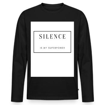 Silence, Force et Sérénité sur Textile - T-shirt manches longues Premium bio Homme - noir - Devant - Nico (187cm)