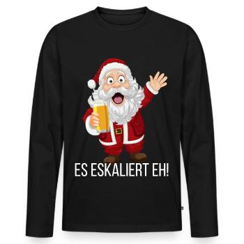 Ça s’intensifie de toute façon – Édition 🎄🎉 fête de Noël - T-shirt manches longues Premium bio Homme - noir - Devant - Nico (187cm)