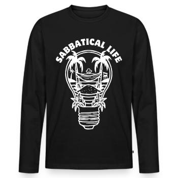 SABBATICAL LIFE - Männer Premium Bio Langarmshirt - Schwarz - Vorne - Nico (187cm)