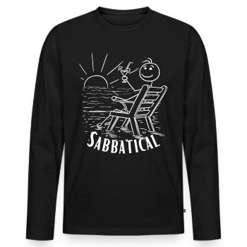 Sabbatique - T-shirt manches longues Premium bio Homme - noir - Devant - Nico (187cm)