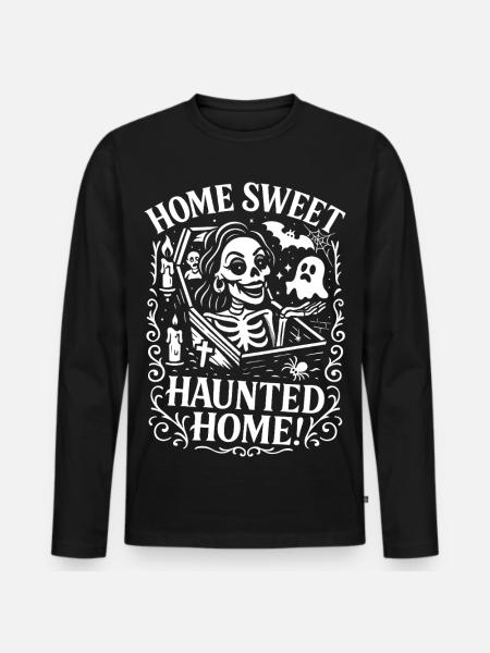 Home Sweet Haunted Home - Men's Premium Organic Long Sleeve Shirt - black