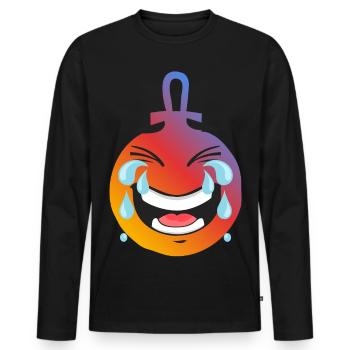 Émoji Rire Gradient Chaud boule de noel - Men's Premium Organic Long Sleeve Shirt - black - Front - Nico (187cm)