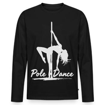 Pole Dance Pole Dancer Silhouette Gift - Men's Premium Organic Long Sleeve Shirt - black - Front - Nico (187cm)