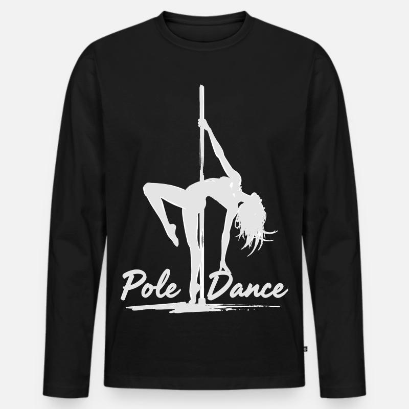 Pole Dance Poledancerin Silhouette Geschenk - Männer Premium Bio Langarmshirt - Schwarz