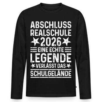 Graduation 2026 Realschule - Legend School Grounds - Men's Premium Organic Long Sleeve Shirt - black - Front - Nico (187cm)
