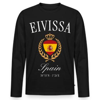 Ibiza-Stadt (Eivissa) Spanien – Reise Souvenir - Männer Premium Bio Langarmshirt - Schwarz - Vorne - Nico (187cm)