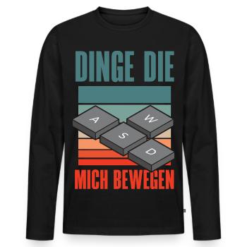 Dinge Die Mich Bewegen Wasd Pc Gamer Lustig Nerd - Männer Premium Bio Langarmshirt - Schwarz - Vorne - Nico (187cm)