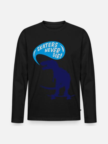 t-rex skater - Men's Premium Organic Long Sleeve Shirt - black