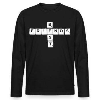 Scrabble Best Friends Lettre Tiles - T-shirt manches longues Premium bio Homme - noir - Devant - Nico (187cm)