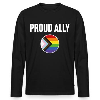 Proud Ally - Men's Premium Organic Long Sleeve Shirt - black - Front - Nico (187cm)