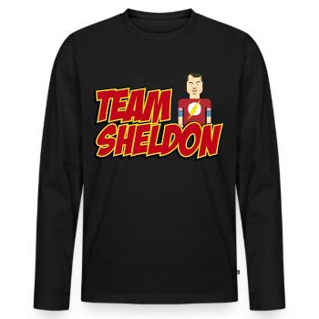 Tee shirt Homme Team Sheldon Comic - T-shirt manches longues Premium bio Homme - noir - Devant - Nico (187cm)