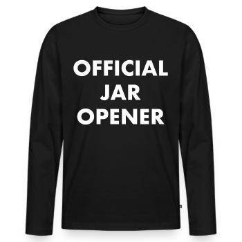 Official Jar Opener - Men's Premium Organic Long Sleeve Shirt - black - Front - Nico (187cm)