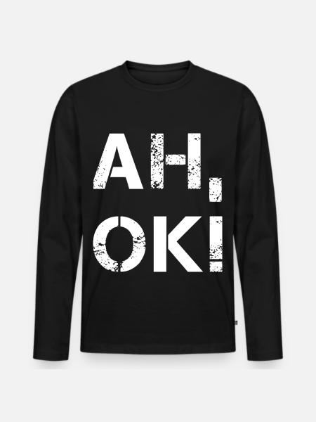 AH OK - Männer Premium Bio Langarmshirt - Schwarz
