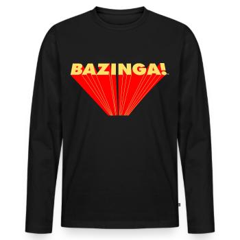 The Big Bang Theory Bazinga - Men's Premium Organic Long Sleeve Shirt - black - Front - Nico (187cm)